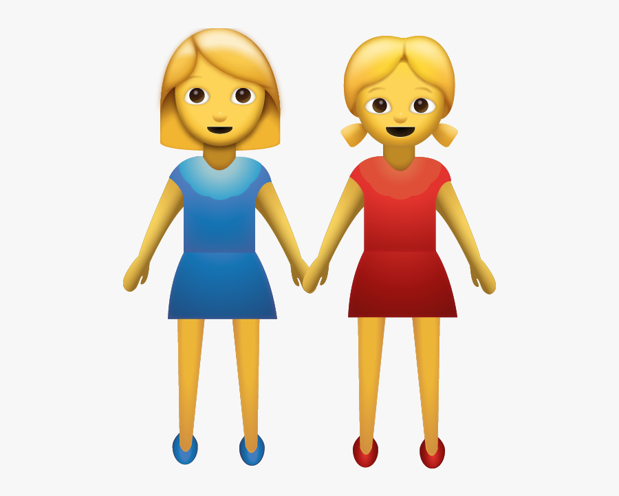 Two Women Holding Hands Emoji, Transparent Clipart
