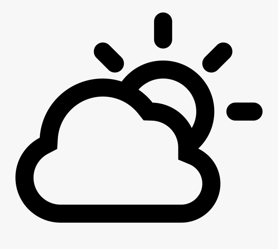 Cloudy Day Outlined Weather Interface Symbol Svg Png - Weather Symbols Rainy And Cloudy, Transparent Clipart