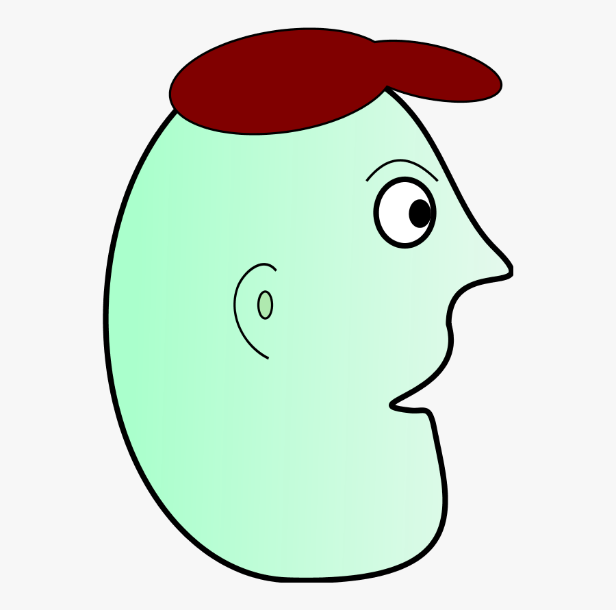 Cartoon Man Face Profile Wearing Cap - Drawing, Transparent Clipart