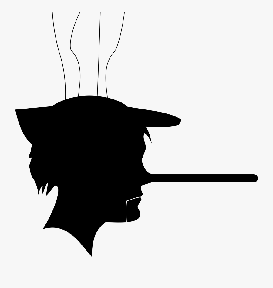 Pinocchio Puppet Silhouette Profile - Pinocchio Vector, Transparent Clipart