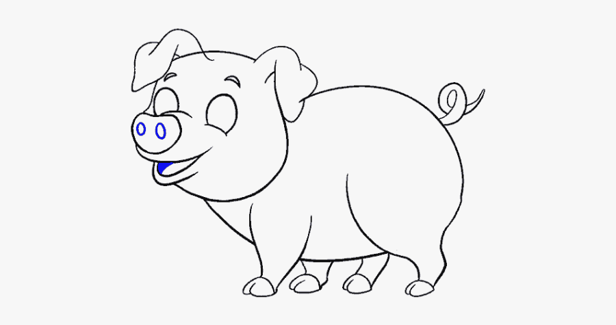 Pig Clipart Sketch - Cerdo Para Dibujar Facil, Transparent Clipart