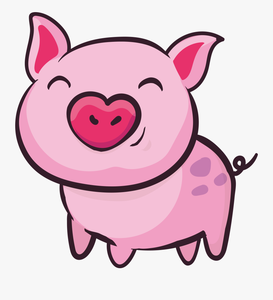 Domestic Clip Pink Cute - Pig Clipart Png, Transparent Clipart