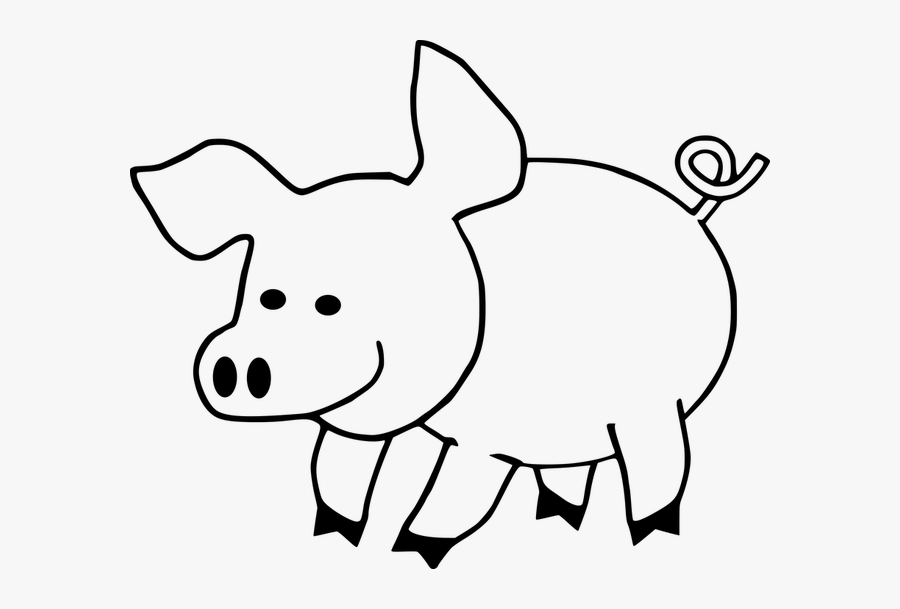 Cartoon, Hog, Pig, Swine - Pig Pictures For Coloring, Transparent Clipart