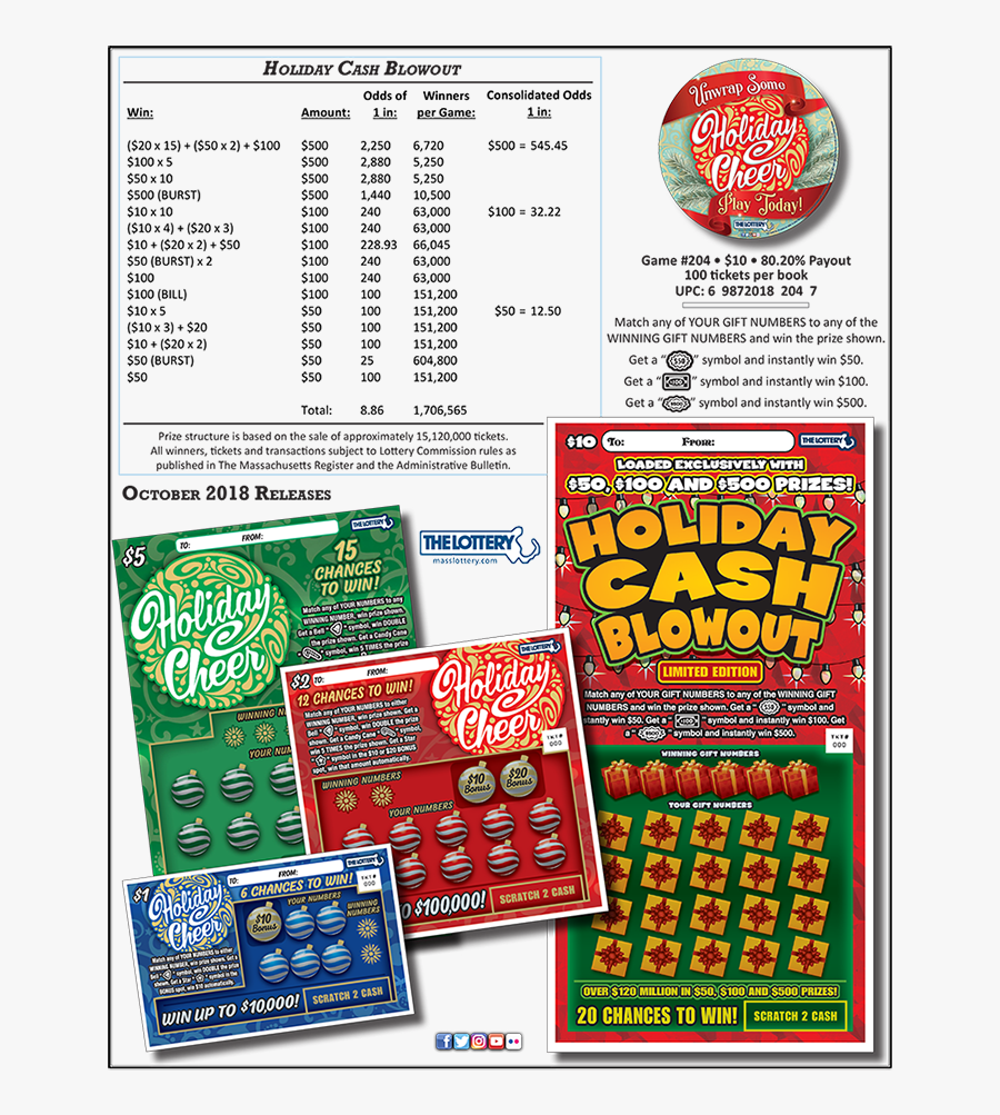 Transparent Lottery Png - Scratch Mass Cash Winning Numbers Massachusetts, Transparent Clipart