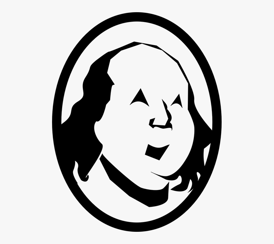 Benjamin Franklin, Franklin, Man, Person, Male, Face - Benjamin Franklin Face Outline, Transparent Clipart