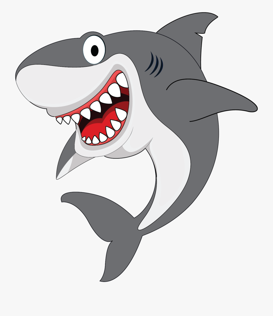 Cute Shark Cartoon - Three Cartoon Sharks, Transparent Clipart