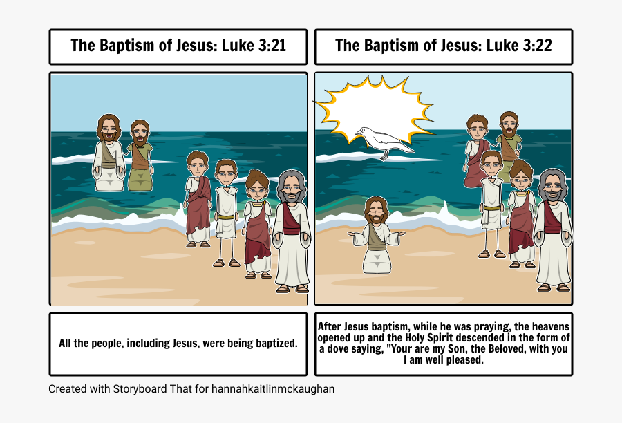 Jesus Clipart Gospel Of Matthew Baptism Of Jesus - Cartoon Holy Dove Jesus Baptism, Transparent Clipart
