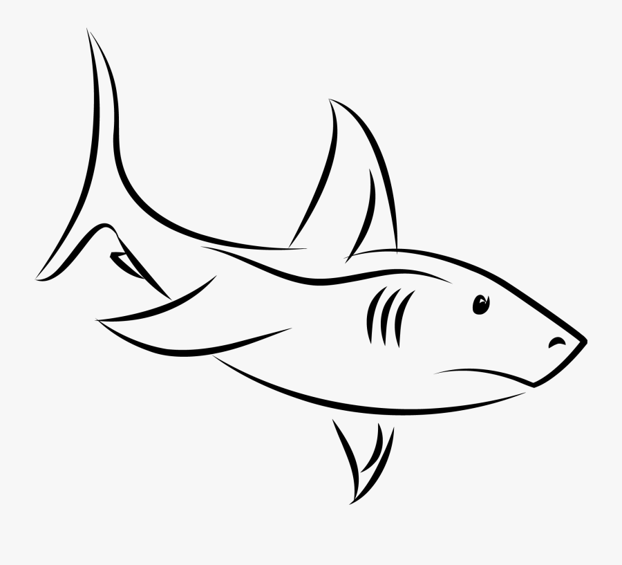 Clip Art Drawing Clip Art Line - Transparent Background Line Shark, Transparent Clipart