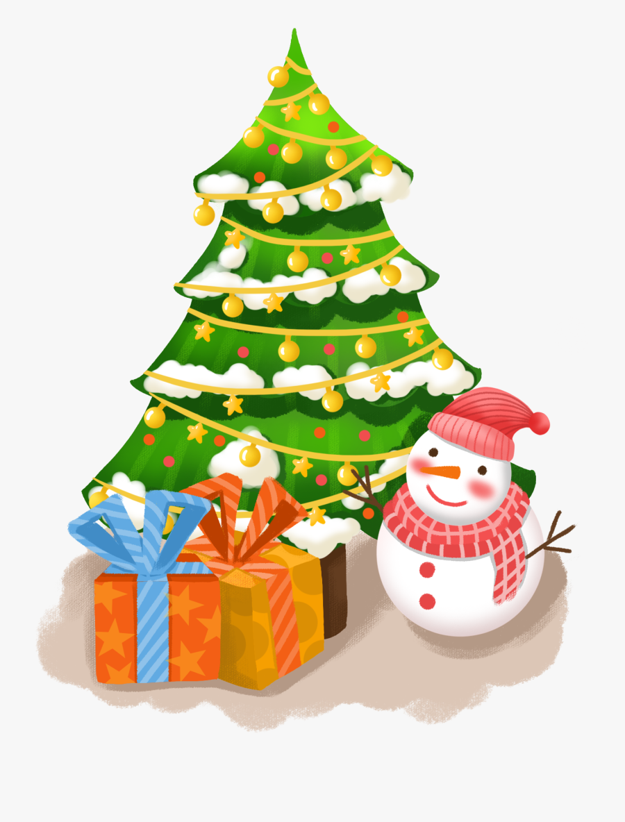 Transparent Christmas Tree With Gifts Clipart - Christmas Tree, Transparent Clipart