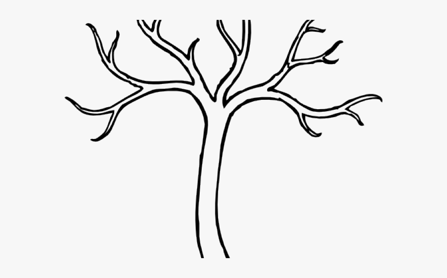 Winter Trees Cliparts - Easy Dead Tree Drawing, Transparent Clipart