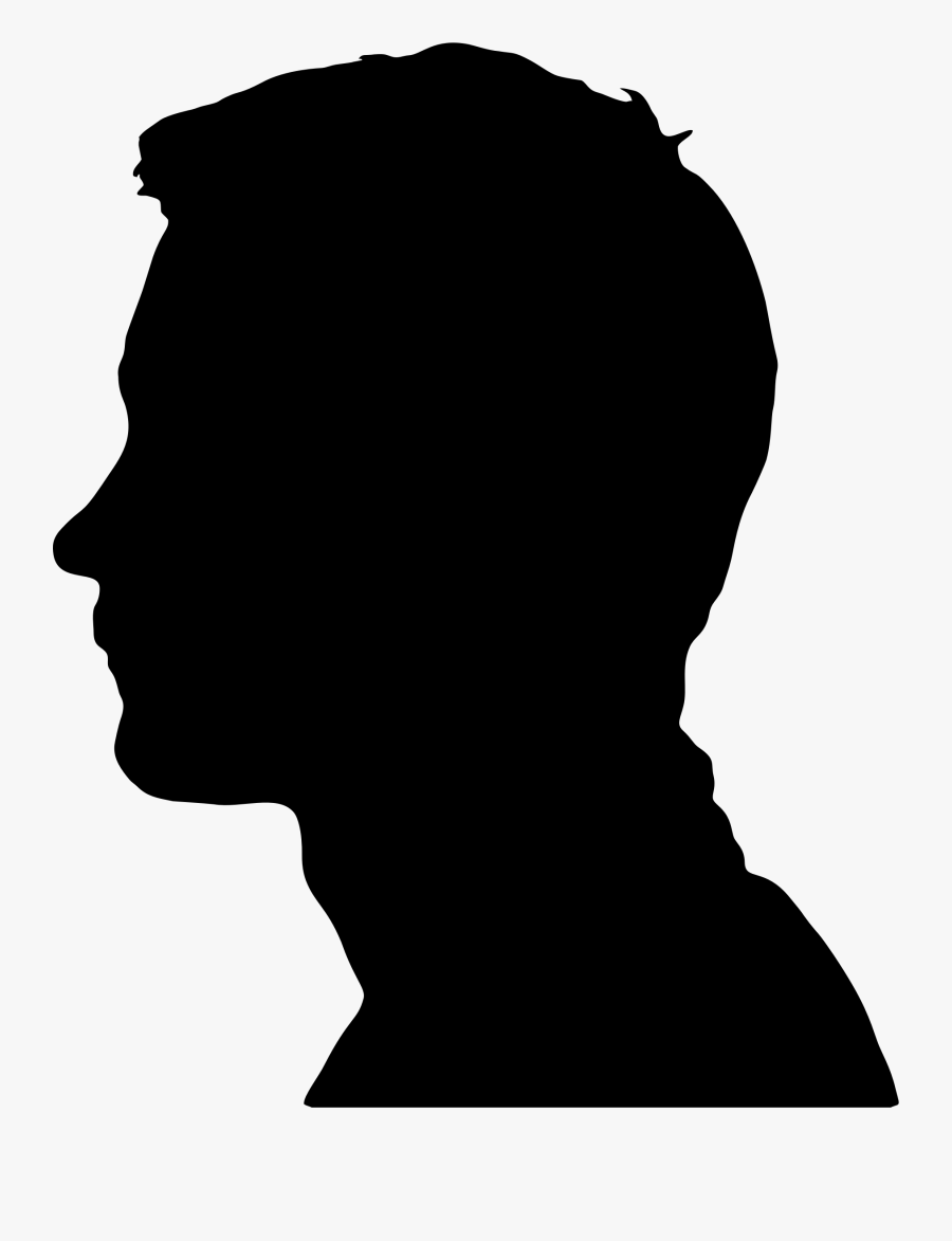 Clipart - Male Head Profile Silhouette, Transparent Clipart