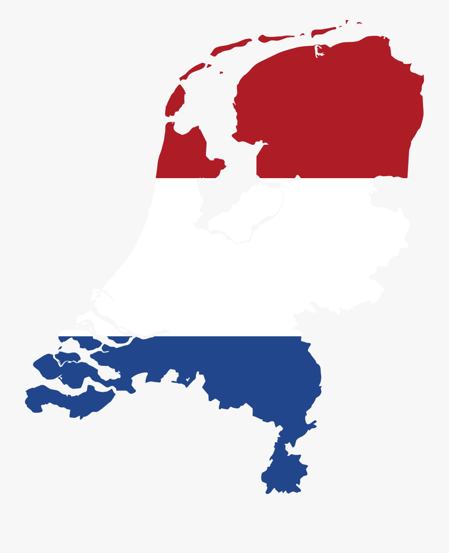 Clipart - Netherlands Map With Flag, Transparent Clipart