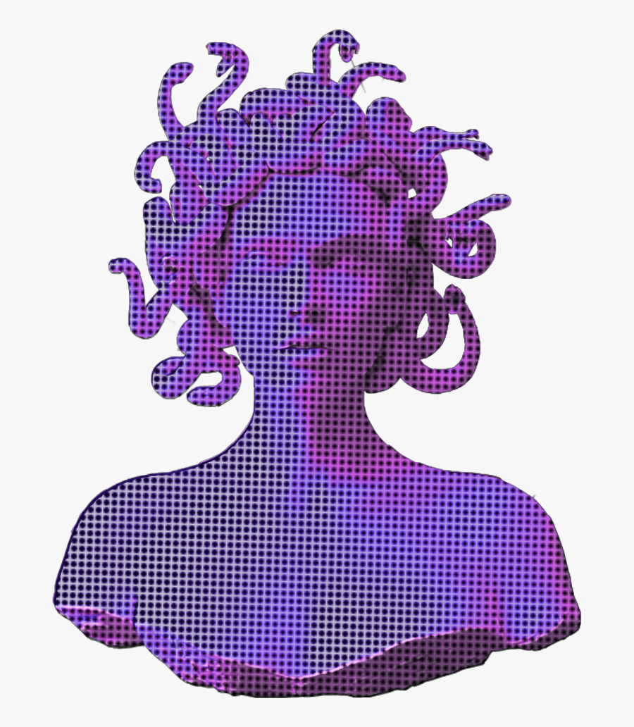 Ftestickers Sculpture Vaporwave Aesthetic Holographic - Medusa Png, Transparent Clipart