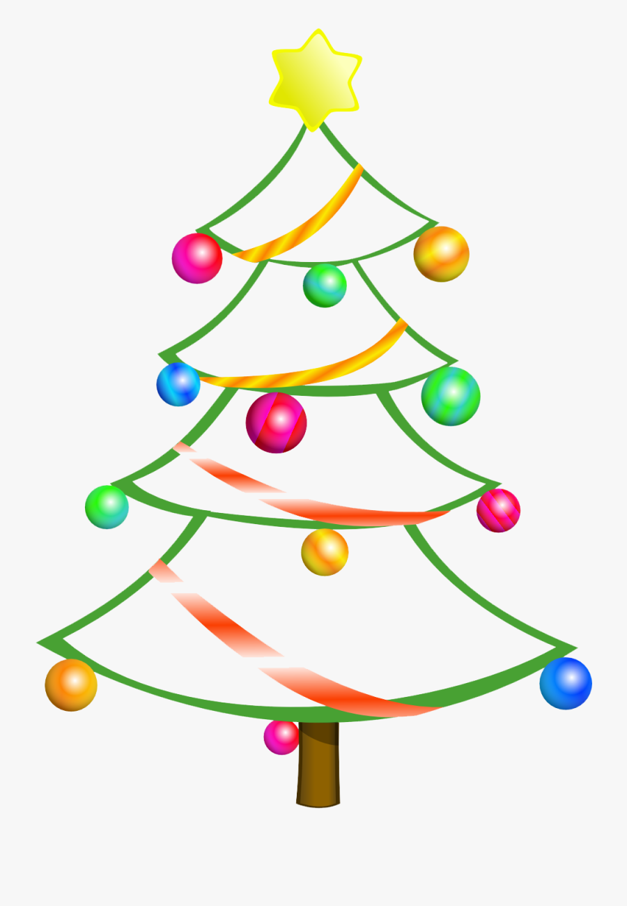 Modern Christmas Tree Clipart Free - Colorful Christmas Tree Clipart, Transparent Clipart