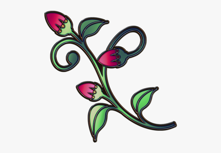 Embroidery Drawing Modern Transparent Png Clipart Free - Basic Simple Flower Embroidery Design, Transparent Clipart