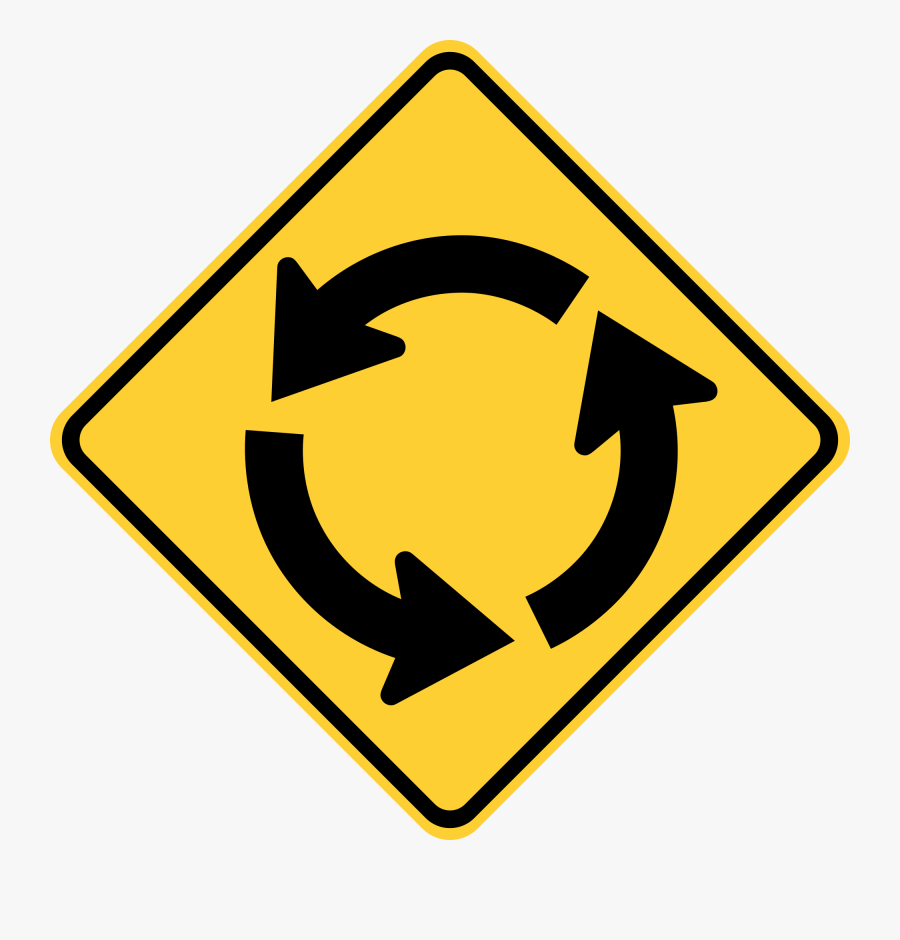File - Mutcd W2-6 - Svg - Traffic Circle Sign Clipart - Roundabout Sign, Transparent Clipart