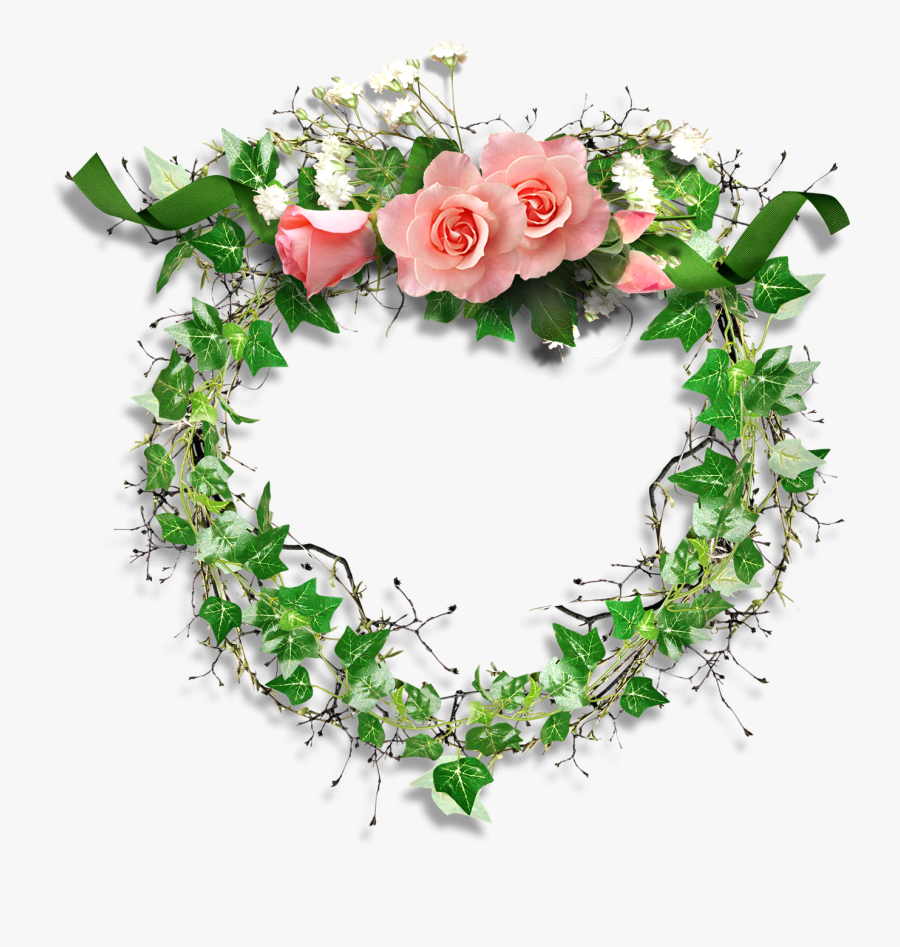 Green Roses Frame Png, Transparent Clipart