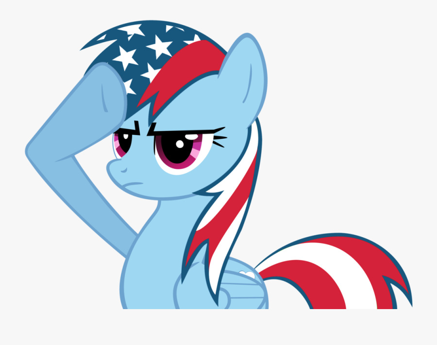 Fanmade Rainbow Dash Usa By Browen2o - Rainbow Dash Salute, Transparent Clipart