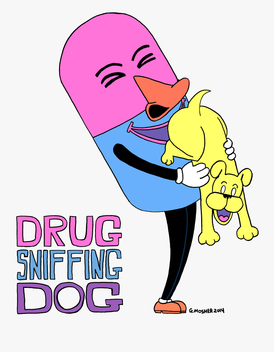 A Salute To Dogs And The Drugs That Love To Sniff Them - Cartoon, Transparent Clipart