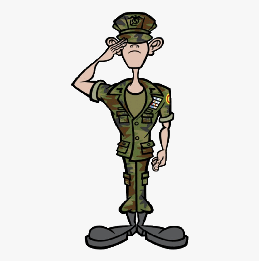 Cartoon Marine Soldier Saluting, Transparent Clipart