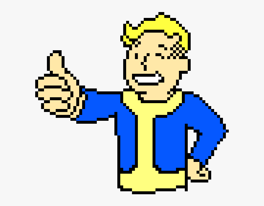Vault Boy Png - Fallout Vault Boy Pixel Art, Transparent Clipart