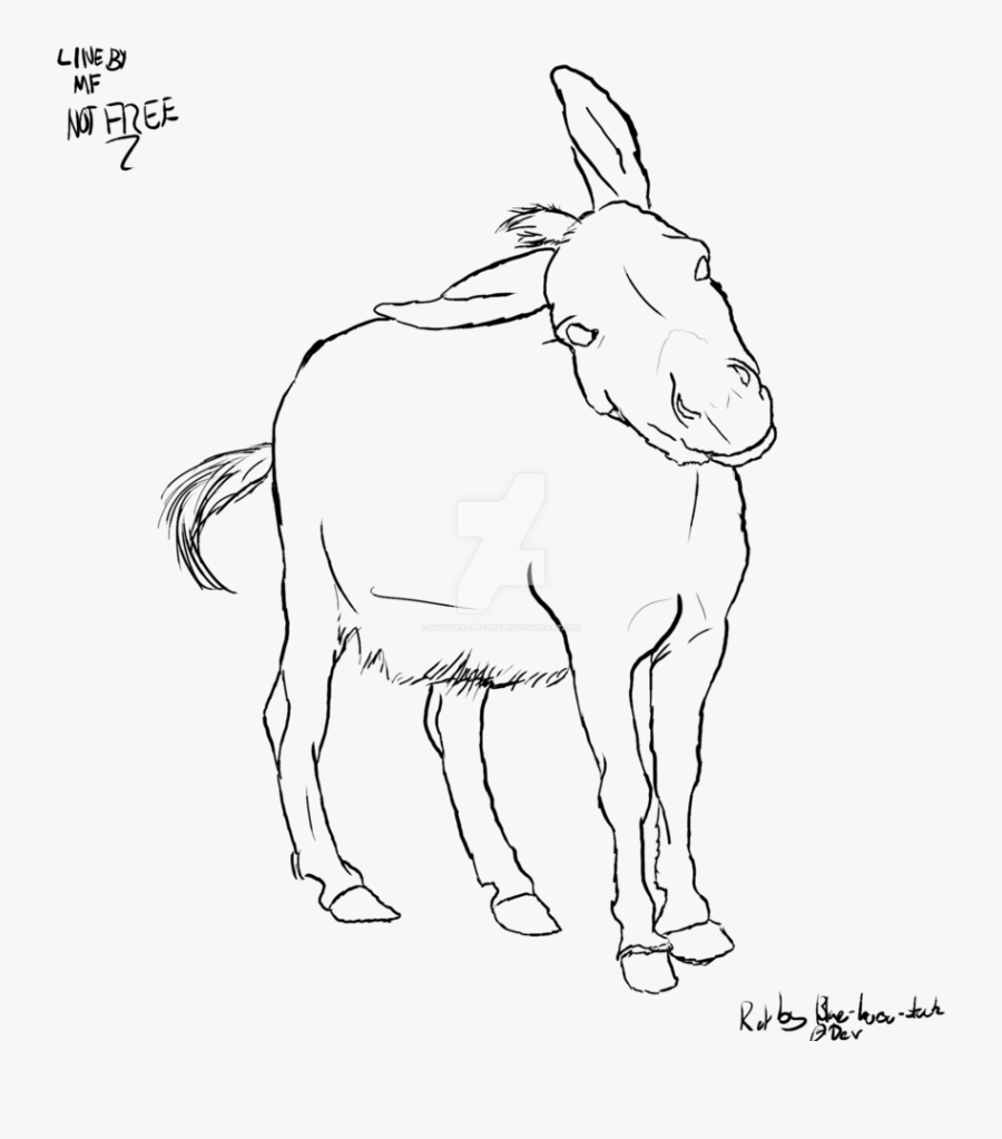 Donkey Clipart Palm Sunday - Donkey Line Drawing Transparent, Transparent Clipart