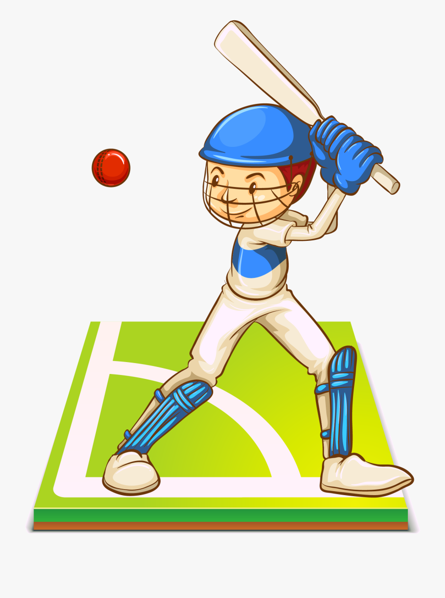 Baseball Clipart Cartoon - Can We Make A Sketch Of Cricketer, Transparent Clipart