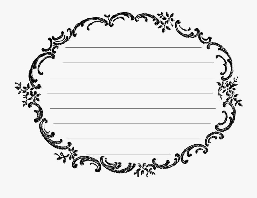 Journal Spot Digital Download Fancy Frame - Black And White Flower Frame Png, Transparent Clipart