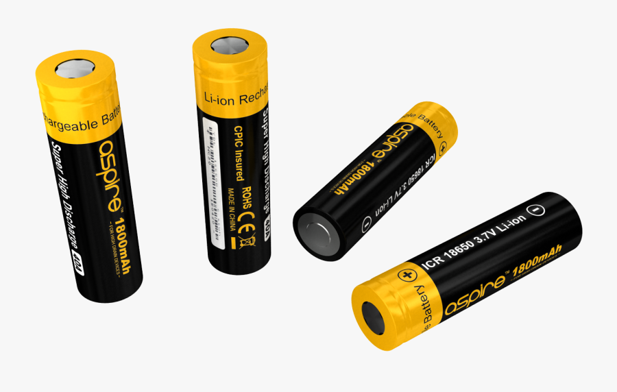 18650 Rechargeable Vaping Batteries, Transparent Clipart
