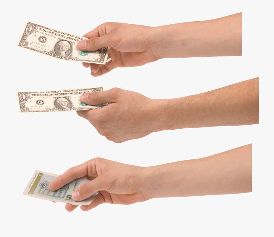 Money Dollars In Hand Png Image - Hands With Money Png, Transparent Clipart