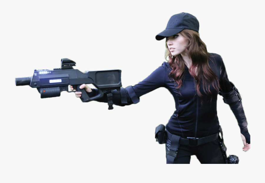 Transparent Laser Gun Png - Girl With Gun Transparent Png, Transparent Clipart