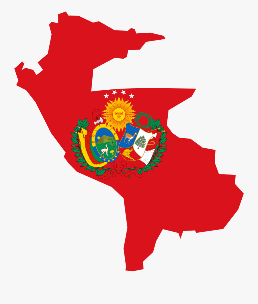 Transparent Peru Clipart - Peru Map And Flag, Transparent Clipart
