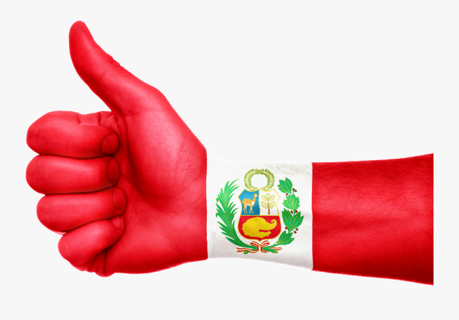 Peru Flag Hand - Bandera Del Peru Png, Transparent Clipart