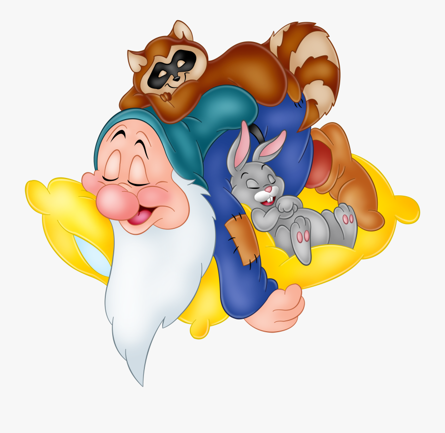 Sleeping Sleepy Snow White Dwarf Free Png Image - Animated Good Night Message, Transparent Clipart