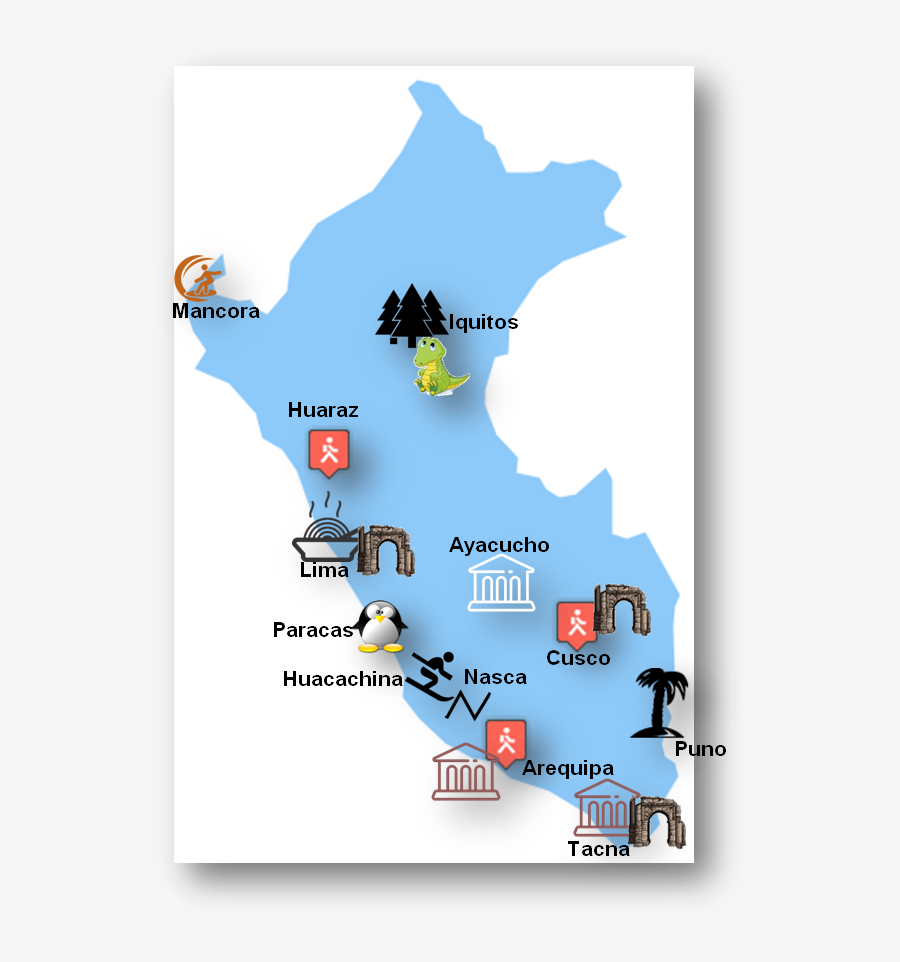 Things To Do In Peru - Map Of Things To Do In Peru, Transparent Clipart