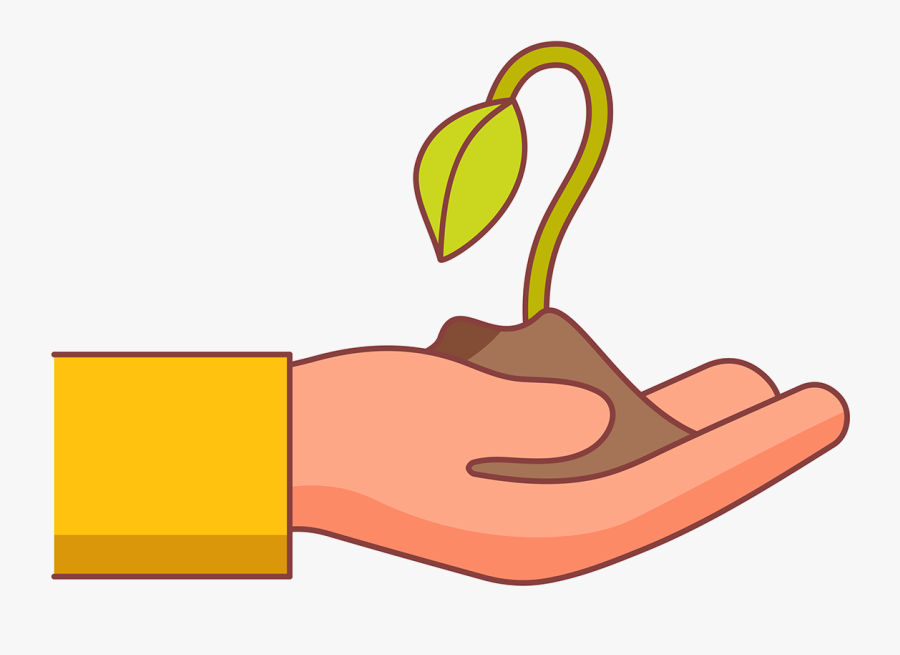 Seedling On Hands Cartoon Png, Transparent Clipart