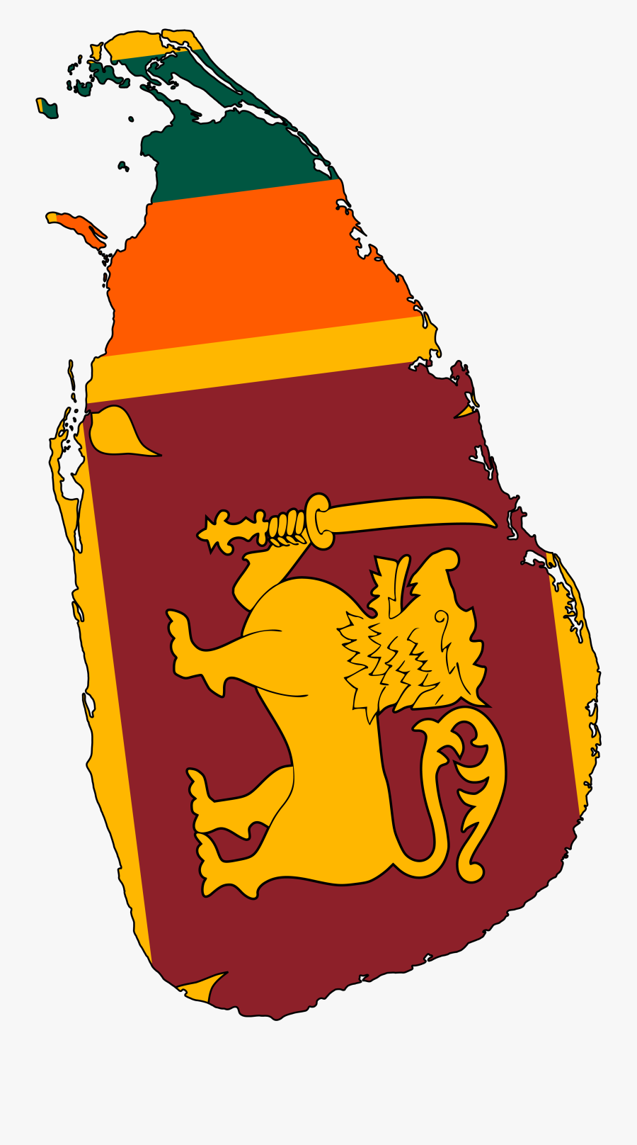 Transparent Uk Flag Png - Sri Lanka Flag Map, Transparent Clipart