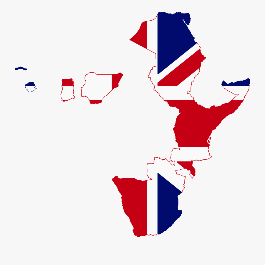 Flag Map Of British Africa - British Empire Flag Map, Transparent Clipart