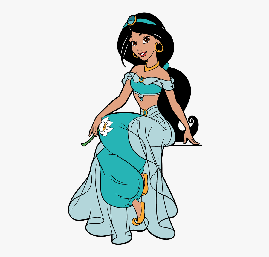 Princess Jasmine With Flower Png, Transparent Clipart