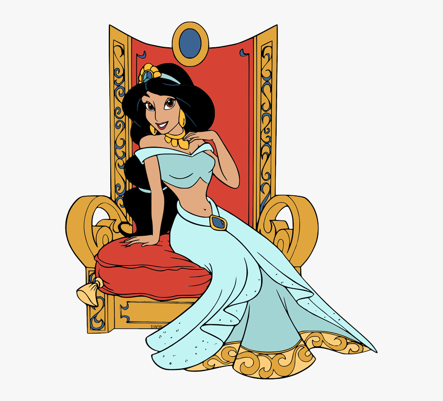 Princess Jasmine Sitting On Throne, Transparent Clipart