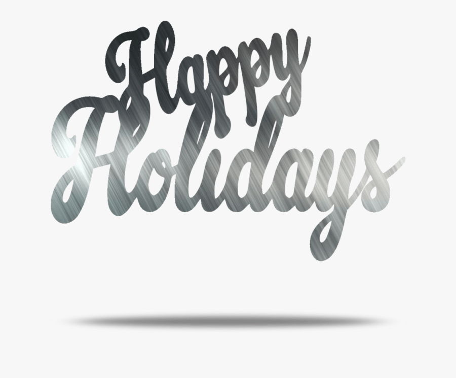 Happy Holidays Text Metal Wall Art - Calligraphy, Transparent Clipart