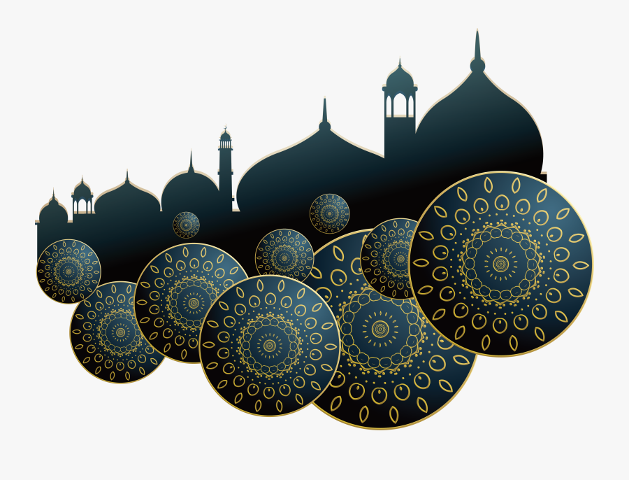 Blue Mubarak Poster Illustration Dark Eid Church Clipart, Transparent Clipart