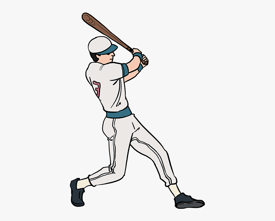 How To Draw Baseball Player - Drawing Of Baseball Player, Transparent Clipart