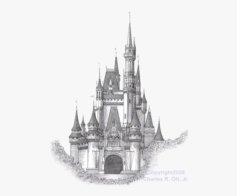 Cinderella Castle Clipart And Cliparts For Free Transparent - Disney Castle Drawing, Transparent Clipart