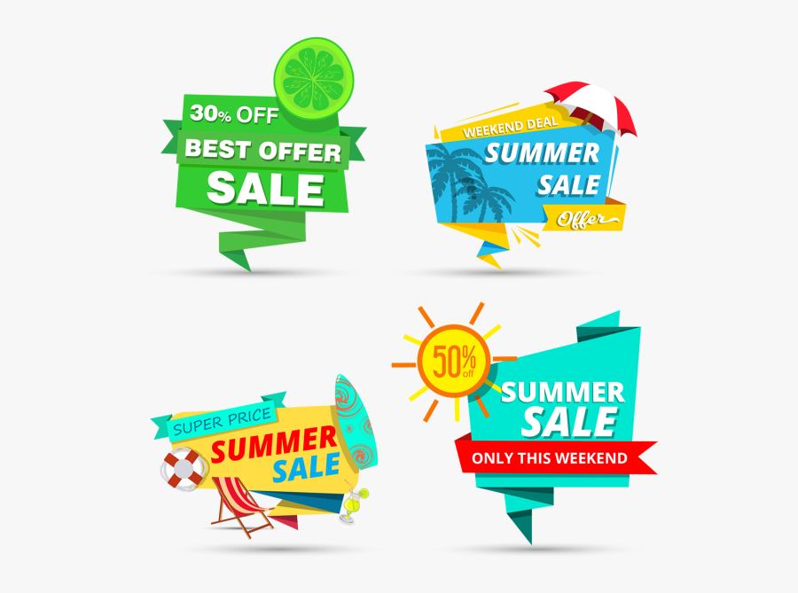 Summer Sale Tags Design - Tag Vector Free Download, Transparent Clipart