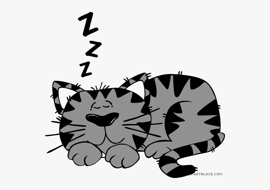 Clip Art Sleeping Clipart Black And White - Clipart Cat Sleeping, Transparent Clipart