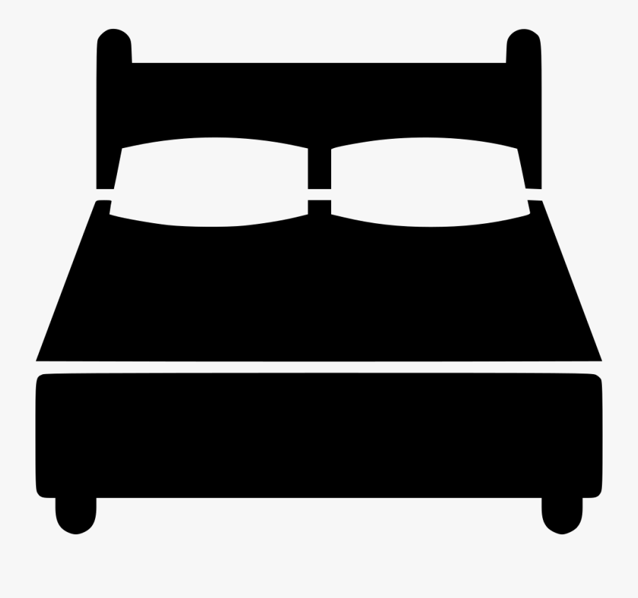 Clipart Bed Black And White - Double Bed Icon Png, Transparent Clipart