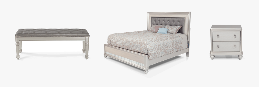 Bed Image Black And White Bedroom Bob Discount Furniture - Bed Frame, Transparent Clipart