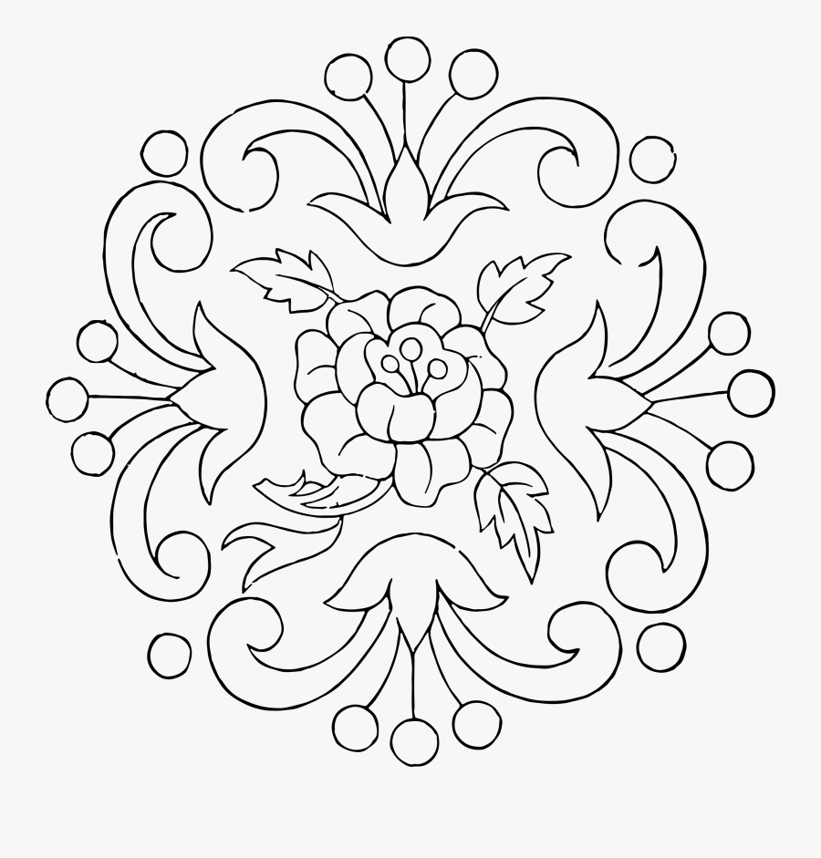Vintage Floral Embroidery Pattern - Floral Embroidery Patterns Png, Transparent Clipart