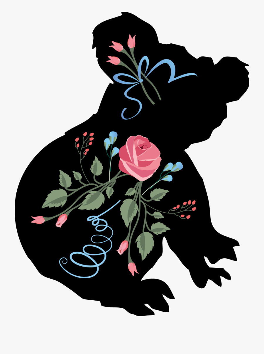 Silhouette Animals Is A Downloadable Machine Embroidery - Koala Silhouette Png, Transparent Clipart